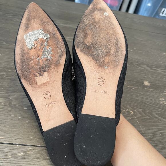 Andre Assous Beaded Pointed Flat Mules Size 10 - Picture 6 of 6